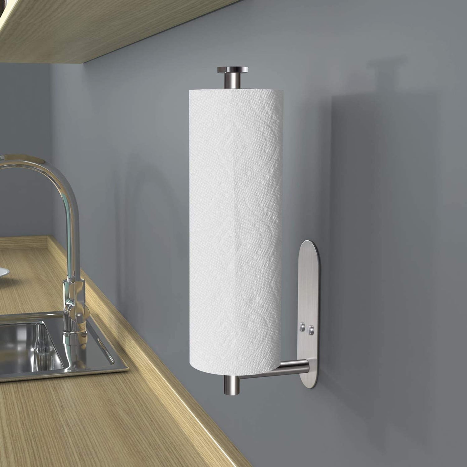 kiskick Towel Rack Suction Cup Paper Towel Holder Hook Type Rotatable Paper  Towel Holder Wall Mount for Kitchen Paper Roll Towel Holder