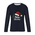 thumbnail image 4 of GuangCheng Mens Christmas Tees Round Neck,Printed,Long Sleeve Tops,Pullover,Baggy,Bottom,Tees,Comfy Loose Piece,Navy,Size L, 4 of 5