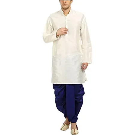 

Royal Kurta Men s Silk Blend Dhoti Kurta Set White