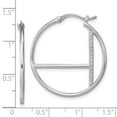 thumbnail image 2 of 925 Sterling Silver Rhodium Plated Cubic Zirconia Hoop Earrings 30.69x29.03mm Wide 1.51mm Thi Hoop Earring for Women, 2 of 2
