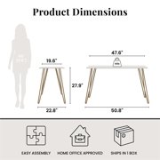 Ameriwood Home Owen Writing Desk, White & Gold