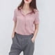 thumbnail image 2 of Camisa de gasa Mujer Blusa de manga corta de verano Top informal suelto, Rosa, XXL Jumpingount AP001402-10B, 2 of 7