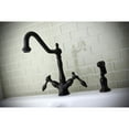 thumbnail image 4 of Kingston Brass KS1231TALBS Tudor Deck Mount Kitchen Faucet with Brass Sprayer..., 4 of 5
