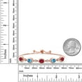 thumbnail image 6 of 18K Rose Gold Plated Silver Ruby Red Mystic Topaz, Swiss Blue Topaz, Lab Grown Diamond Bracelet for Women | 4.80 Cttw | Gemstone November Birthstone | Oval 7X5MM | Fully Adjustable 9 inch, 6 of 6