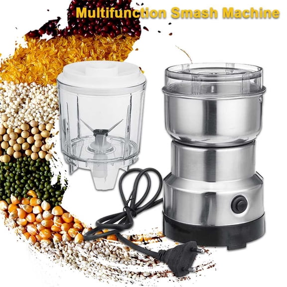 Electric coffee machine kitchen grain beans vanilla granules silver grinder