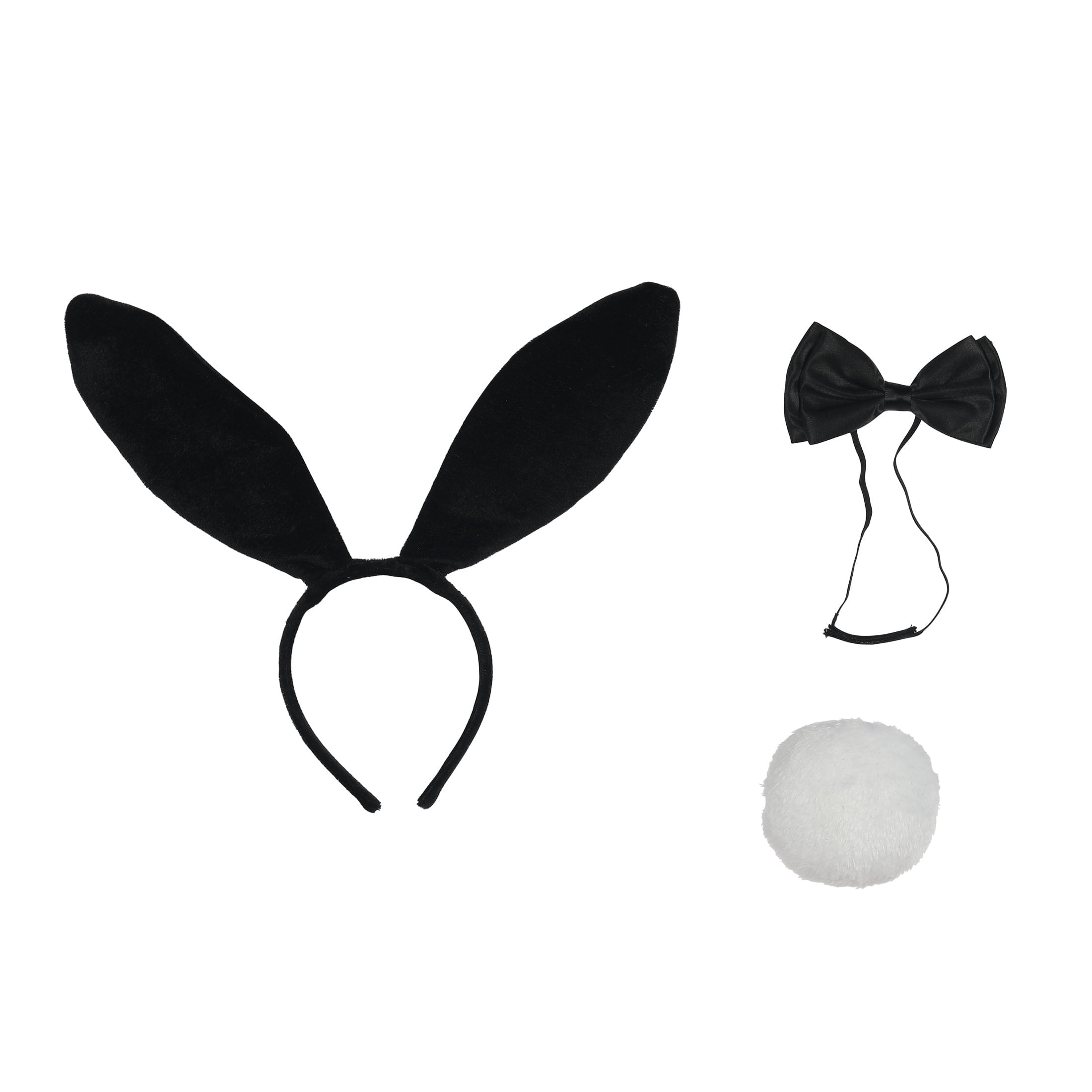 Bunny Costume Accessory Kit for Adults, Black, 3 Pieces, Halloween by Way To Celebrate