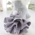 thumbnail image 3 of Guiexla Pet Cats Dog Clothes Multi-Layer with Bow-tie Ball Decoration 2-Legged Easy to Wear Hooded Pet Dress, 3 of 8