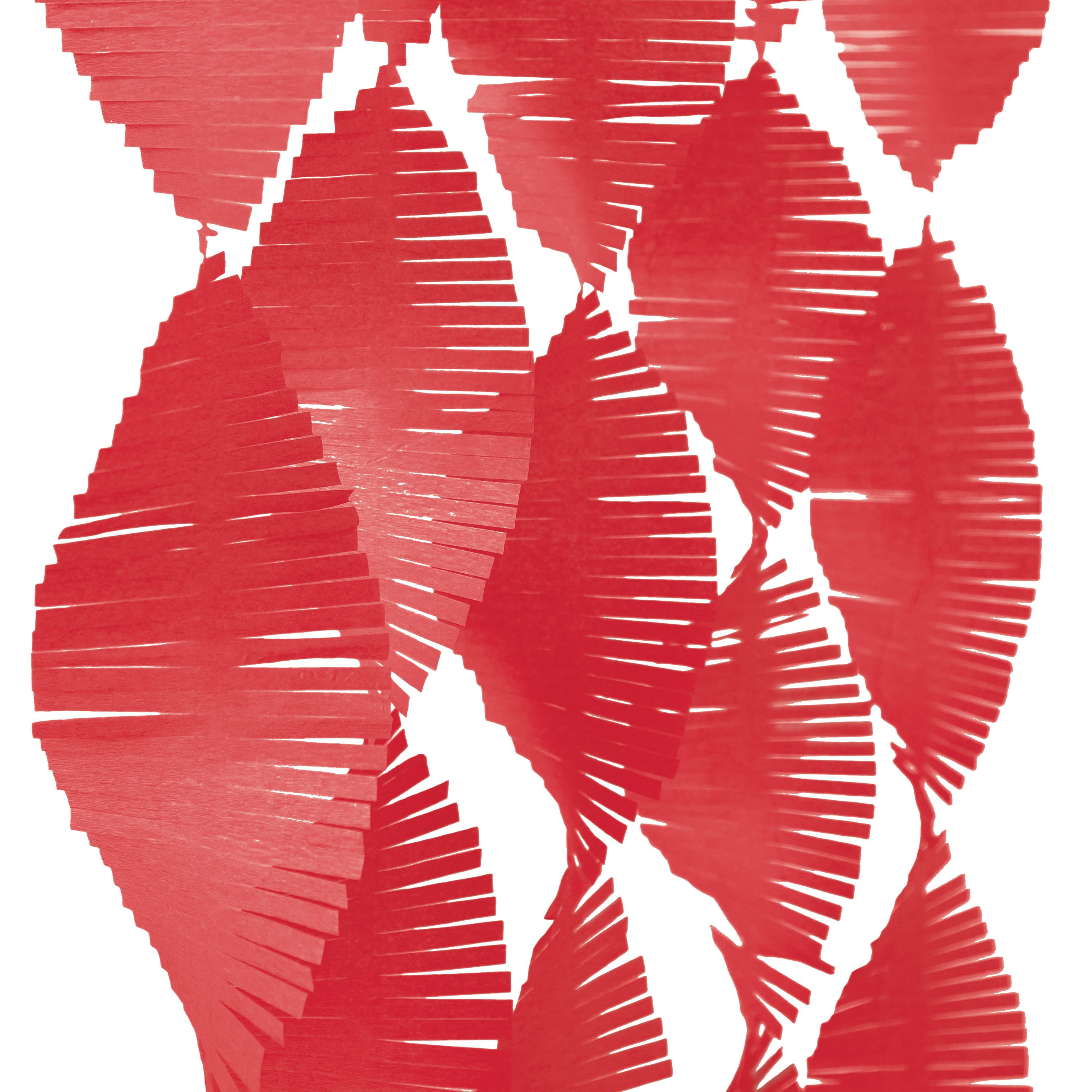 Tissue Paper Fringe Streamer Garland, Red, 9ft