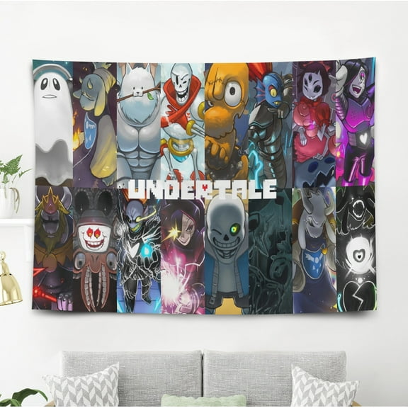 Tapestry for Undertale Bedroom Dorm wall hanging Funny Poster Backgrounds Banner Party Wall Art Decorations Kids Girls Teens Gifts Cute 40×60 inch