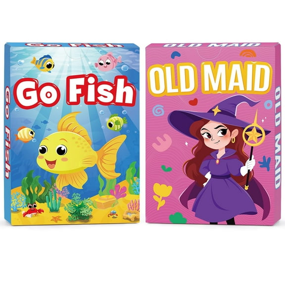 Sinekong Kids Card Games, 2 Decks, Include Go Fish, Old Maid Card Game For Kids 4-8
