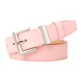 thumbnail image 3 of Opvise Women Belt Geometric Square Buttons Jeans Belt Adjustable Length Multi Holes Imitation Leather Waistband Pink, 3 of 8