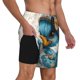 thumbnail image 2 of Balery Cute Sunflower Blue Duck Bañador para hombre, shorts de playa de secado rápido con entrepierna y forro de compresión-Large, 2 of 6