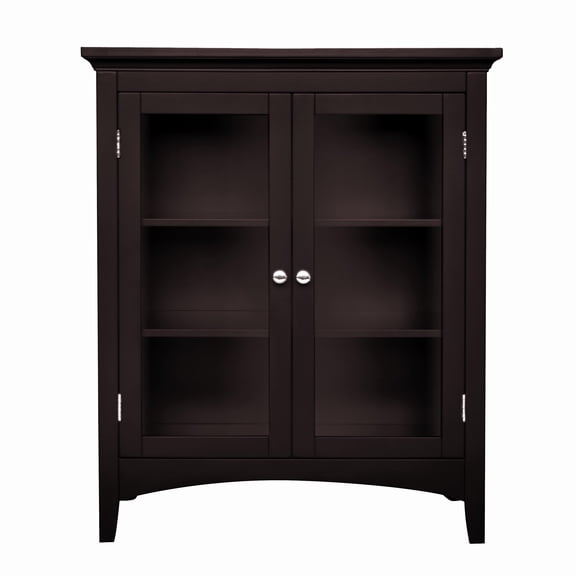 Teamson Home Madison Freestanding Storage Floor Cabinet with Glass Doors and Adjustable Shelves