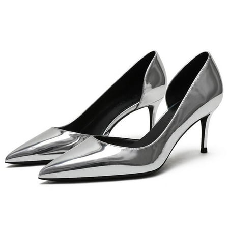 

YCNYCHCHY Women Spring Sexy Two-Piece Style Thin High Heels Shoes Woman White Red Pointed Toe Office Lady Career Elegant Solid Pumps