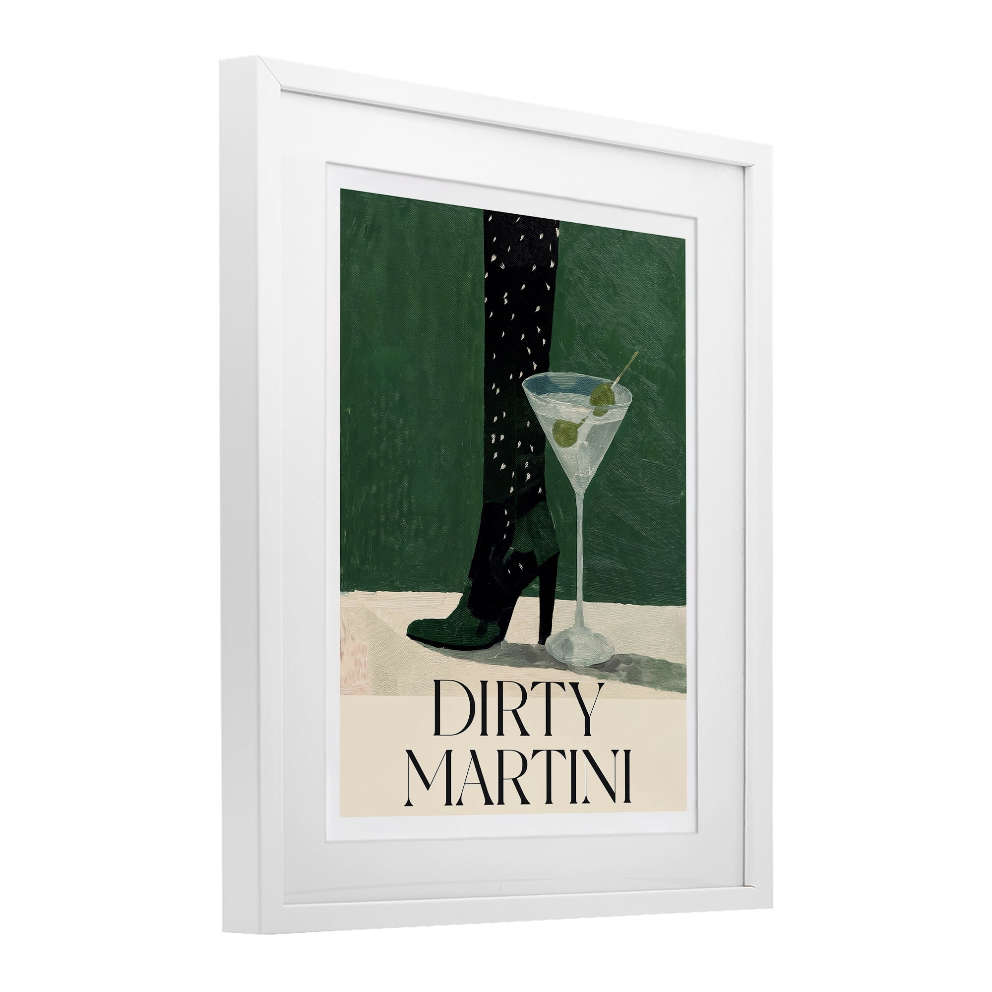 Stupell Industries Dirty Martini Stylish Heel White Framed Print Under Glass, design by Lettered and Lined