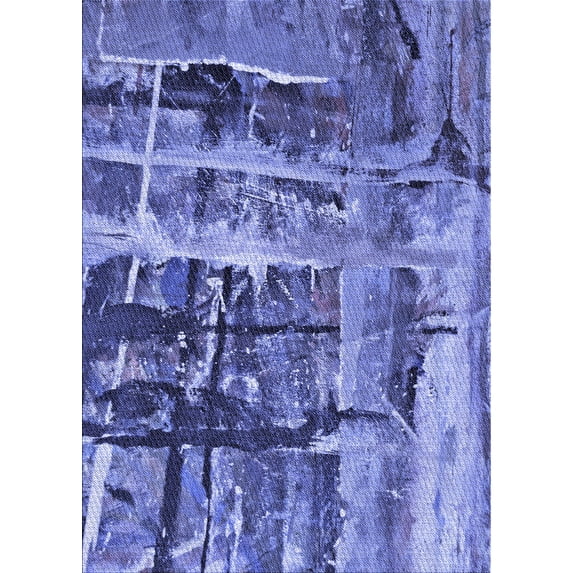 Ahgly Company Indoor Rectangle Patterned Sky Blue Dress Blue Area Rugs, 7' x 10'