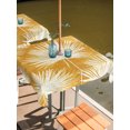 thumbnail image 2 of Outdoor Tablecloth with Umbrella Hole for Patio/Picnic/Party/Camping, Golden Yellow Palm Leaves Waterproof Table Cloth Square Cover Washable, Summer Tropical Botanical (60"x 60"), 2 of 9