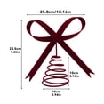 thumbnail image 3 of 11-Inch Flocked Bow Christmas Tree Topper, Elegant Metal Bow Decoration With Exquisite Ribbon, Festive Tabletop Ornament For Holiday Parties, Family Gatherings And Home Christmas, 3 of 6
