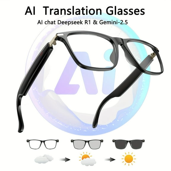 AI Smart Glasses Featuring Real-Time Translation in 164 Languages, Equipped with The Deepseek R1 And Gemini-2.5 Systems, Along with a Built-In Microphone And Speaker for HD Voice Calls