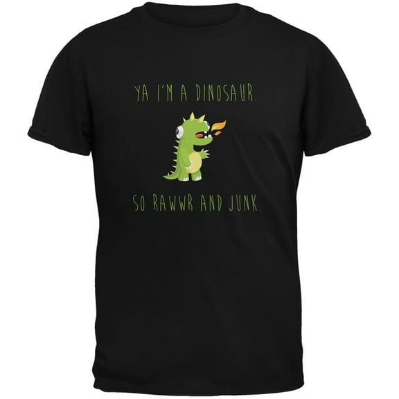 Ya I'm a Dinosaur - Goofy Black Youth T-Shirt - Large(14/16)
