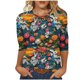 thumbnail image 1 of Mujeres 3/4 Manga Tops Y Blusas Impresas Cuello Redondo Suéter Casual Camiseta Verano, 1 of 5