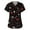 Black #148, variant on Womens Valentines Day Scrub Tops Loose Short Sleeve Cute Love Heart Printed Scrubs Hoilday V Neck Scrub Shirts Nursing Workwear Medical Nurse Uniform with Pockets Vermilion 2XL