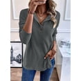 thumbnail image 5 of Women'S Long Sleeve Top Pullover V Neck Casual Loose Sweatshirt Grey XL, 5 of 7