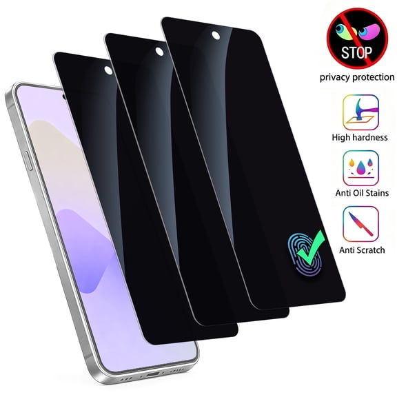 ZYQEEE Privacy Tempered Glass Screen Protector for Samsung Galaxy S26 5G, Easy Installation, Bubble Free, Scratch-Resistant, Anti-Spy Protective Film Compatible with Samsung S26,3Pcs