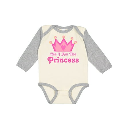 

Inktastic Yes I Am The Princess Crown Gift Baby Girl Long Sleeve Bodysuit
