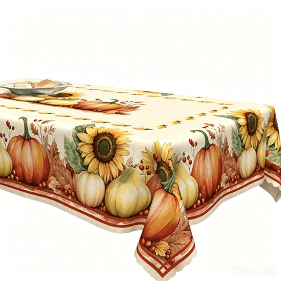 Ottowood Fall Tablecloth 60 x 120 Inch Rectangular, Thanksgiving Autumn Harvest Pumpkin Table Cover for Party Picnic Dinner Decor