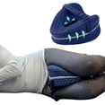 thumbnail image 4 of Alignment Leg Pillow for Side Sleepers – Ergonomic Memory Foam Knee Pillow with Adjustable Strap, Supports Hip & Back, Washable Breathable Cover for Restful Sleep, Navy, 4 of 6