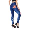 thumbnail image 5 of CLOOCL Women's Imitation Jeans Print Yoga Fitness Leggings Outdoor Exercise Workout High Waist Leggings, 5 of 13