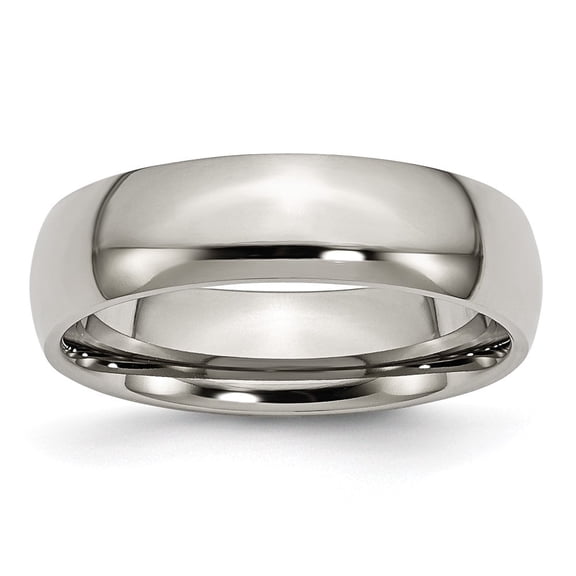 Auriga Fine Jewelry Titanium Polished 6 mm Half Round Band for Women Size 10