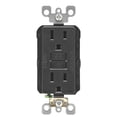 thumbnail image 1 of Receptáculo Leviton R04-GFNT1-0KE de 2 salidas para interiores y exteriores, negro, 1 of 3