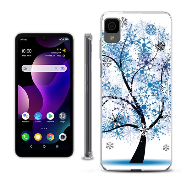 Slim-Fit Gel TPU Phone Case for TCL 30Z / 30 Z / 30 LE, by OneToughShield ® - Snowflakes Tree