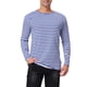 thumbnail image 1 of Camiseta de rayas de manga larga para hombre INSPIRE CHIC, cuello redondo, básica, talla 2XL, azul, 1 of 6