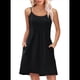 thumbnail image 2 of Vestidos de Verano para Mujer, con Tirantes Finos Ajustables, para Vacaciones en la Playa, Informales, Bonitos, con Bolsillos Negro M, 2 of 9