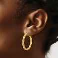 thumbnail image 3 of 14K Polished and Twisted Round Hoop Earrings, 3 of 5