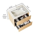 thumbnail image 5 of 24" Bathroom Vanity with Sink, Wall-Mounted Floating Plywood Bathroom Storage Cabinet with Drawers, White Ceramic Basin without Faucet,, 5 of 5