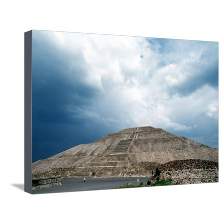 Great Pyramid of the Sun at Teotihuacan Aztec Ruins, Mexico Stretched Canvas Print Wall Art By Russell