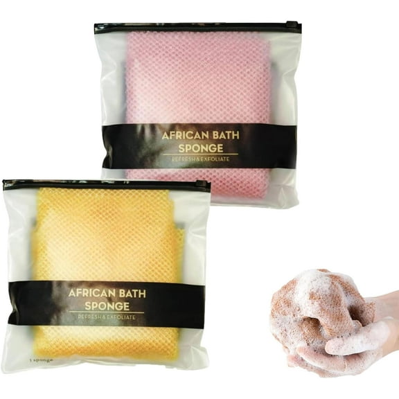 Afroscrub African Exfoliating Net Sponge, Afro Scrub African Net Sponge, Long Lasting African Bath Net, Quick Drying Shower Body Scrubber for Smooth Skin