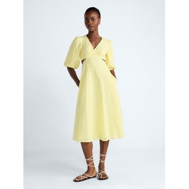 Scoop Women's Eyelet Cutout Cotton Midi Dress, Sizes 0-18