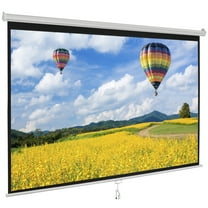 SSyao 100" Manual Pull Down Projector Screen 16:10 HD 4K with Hanging Hook, White