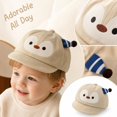 thumbnail image 2 of Baby Boys Girls Baseball Cap Windproof Sun Hat Infant Toddler Duckbill Cap Soft Brim Cartoon Penguin Pattern Casual Outdoor Hat, 2 of 6