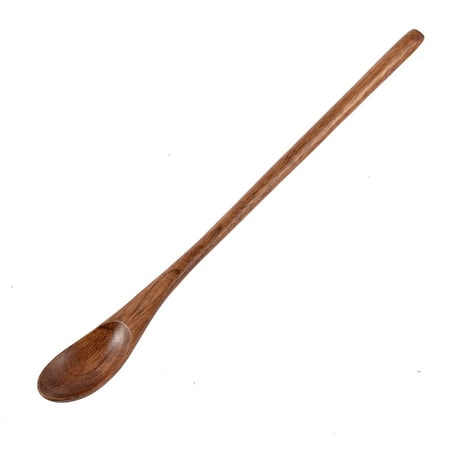 - 20cm Long Brown Wood Straight Handle Soup Rice Porriage Paddle Scoop Spoon Ladle