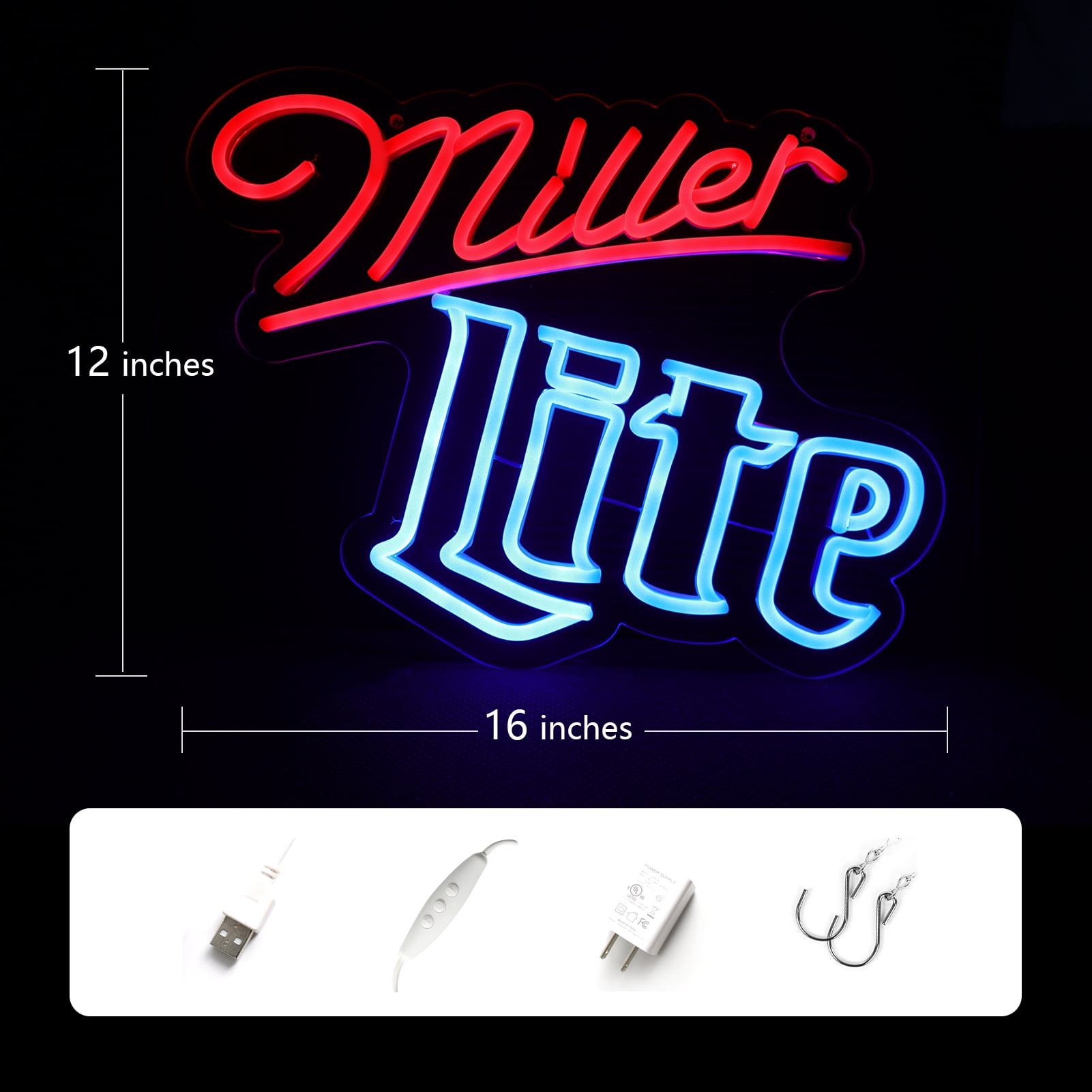 Retro Beer Style Neon Sign LED Red Blue Light USB Powered Wall Decor Lamp for Bar Home Party Decoration