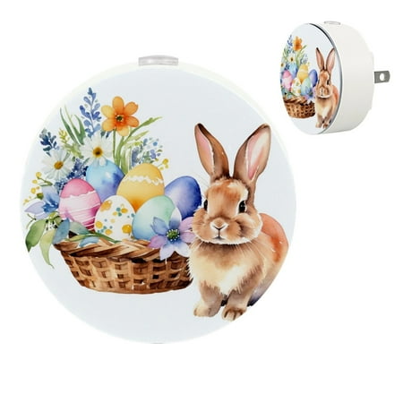 

YZUOUZY Night Light Bedside Lamp Small Lamps Set of 2 Flowers Easter Eggs Rabbit