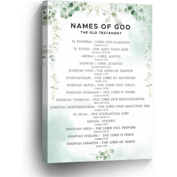 Names of God Wall Art poster Christian Scripture Poster for Living Room, Bedroom, Office Decor, Inspirational Religious Home Decor poster