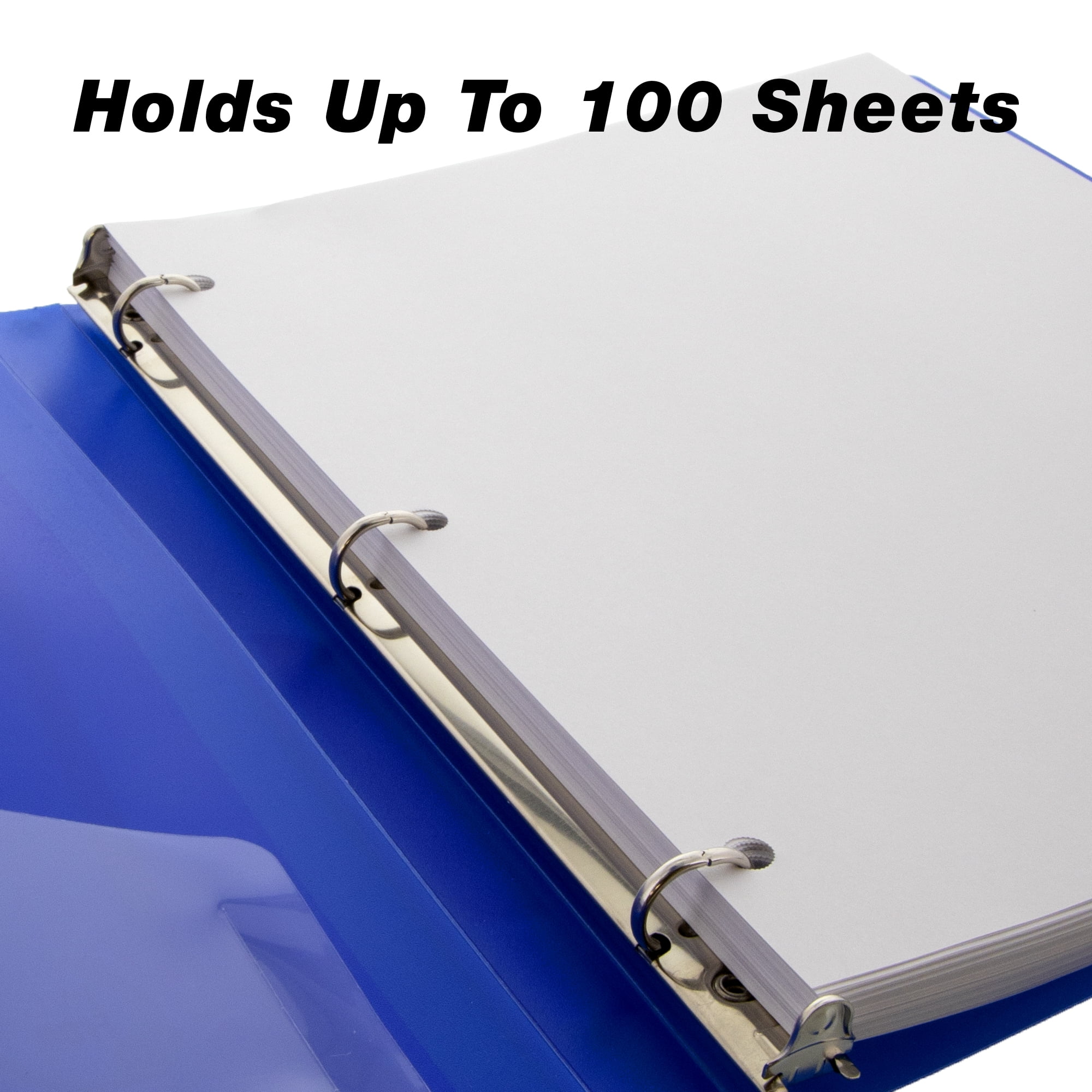BAZIC 3 Ring Binder 1/2" Poly Presentation View Binders, 100 Sheets, 48-Count