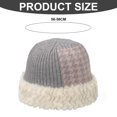 thumbnail image 2 of Gorro de pescador de invierno para mujer, gorro cálido, gorro de pescador con retazos, gorro cálido de felpa, gorro de punto para invierno, 2 of 5